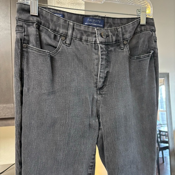 Talbots Simply Flattering 5 Pocket Black Washed Barely Boot Jeans Size 6 - Picture 2 of 7